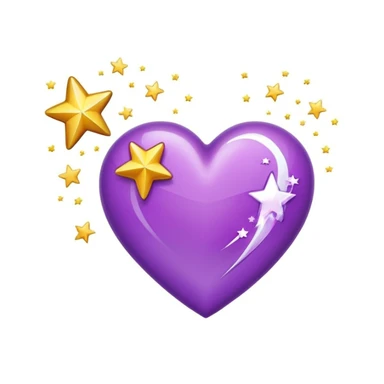 purple heart with a shooting star sticker