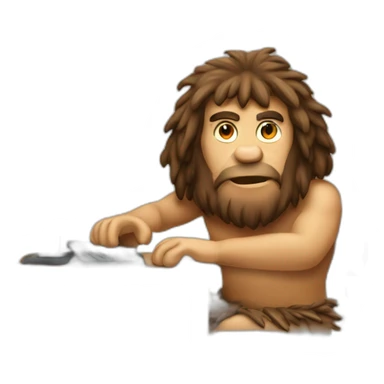 caveman-with-computer sticker