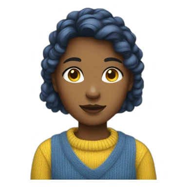 Girl in blue and yellow sweater sticker