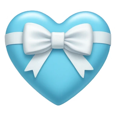 Baby blue heart with white bow sticker