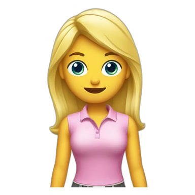 chica rubia jugando al golf sticker