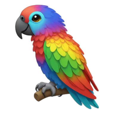 rainbow parrot sticker