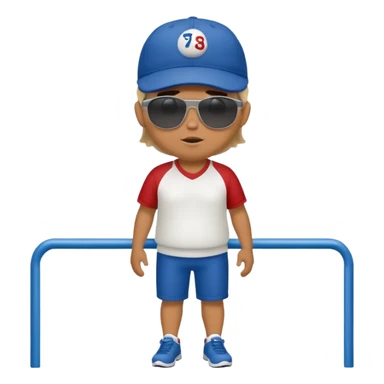 stocky man watching a track meet full length sticker