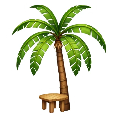 palm tree with a seat under it  sticker