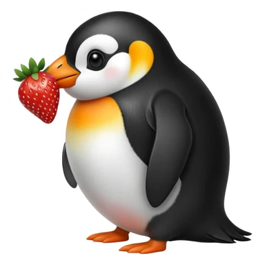 Penguin strawberry sticker