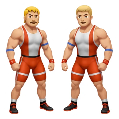 two characters wrestling, intense expressions sticker