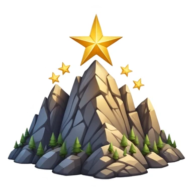 mountain with a star in the middle sticker