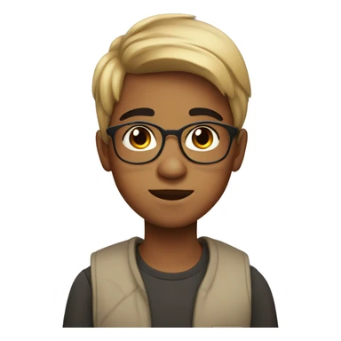 Indian 14 year old boy and no specs with medium sized black hair and with light eyelashes sticker