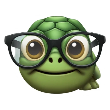 a turtle in glasses sticker