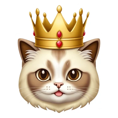 Chat sacré de birmanie avec une couronne dorée sur la tête sticker