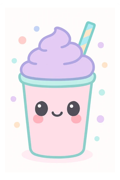 milkshake, kawaii cute style, adorable, charming, pastel colors sticker