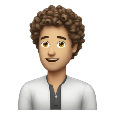 A curly heir guy talking in a podcast sticker
