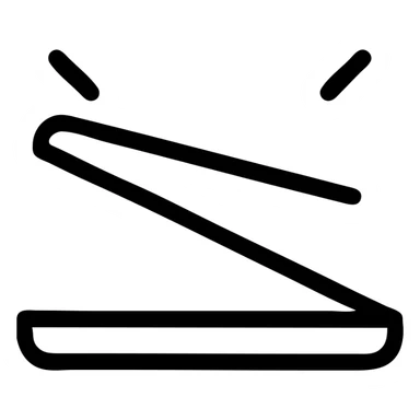 a laptop being closed shut, expressive, clear action, suitable as an emoji or icon, minimal style, bold lines sticker