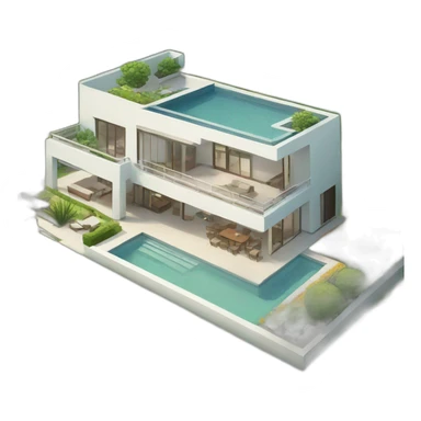 modern Villa with garden sticker