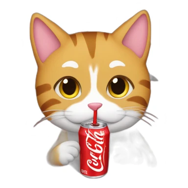 Cat drinking coke sticker