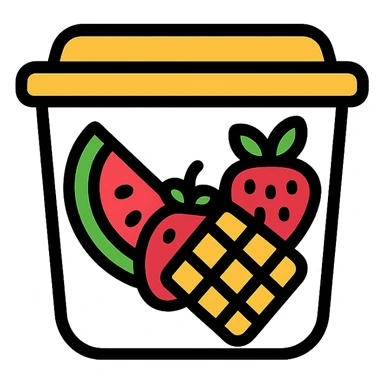 plastic fruit pot colored icon with black outlines sticker