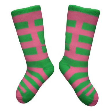 Green pink stripe socks sticker