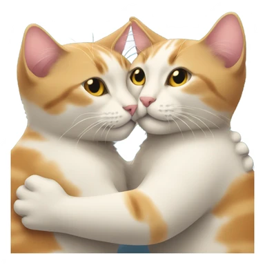 two cats hugging sticker