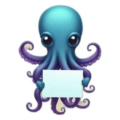 Cute kraken Holding a Sign sticker