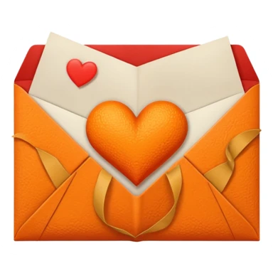 Orange love letter sticker
