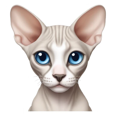 Sphynx cat with grey nose and blue eyes sticker