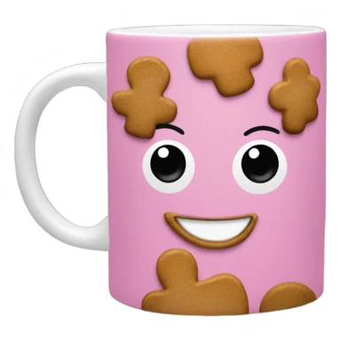 Pink ginger bread coffee mug  sticker