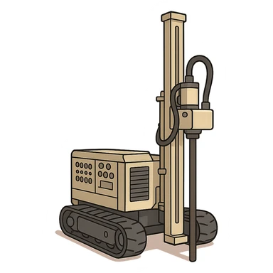 rack-mounted geotechnical drilling rig (Geoprobe-style soil sampling machine), no people just the machine, transparent background sticker