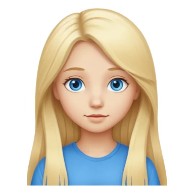 cute girl full body with long blonde hair sticker