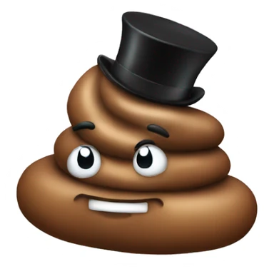 Poop with top hat sticker