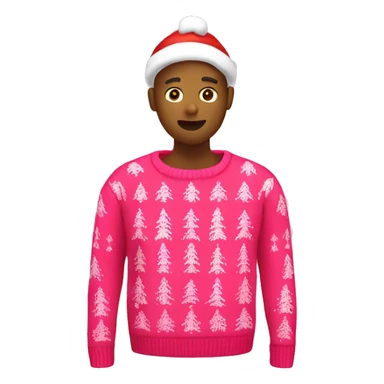 Pink and red christmas sweater sticker
