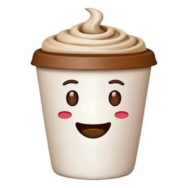 coffee emoji that looks like it's made of clay sticker
