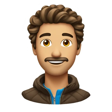 Homme cheveux brun fesant du ski sticker