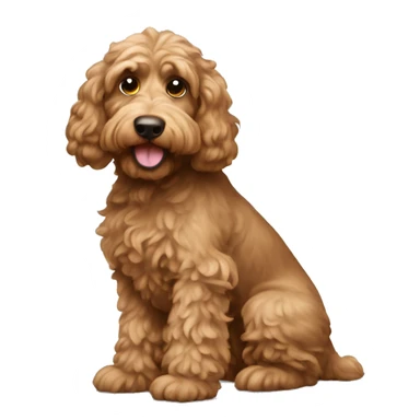 Light brown cockapoo pooping sticker