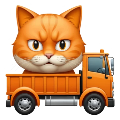 Angry cat driving truck sticker