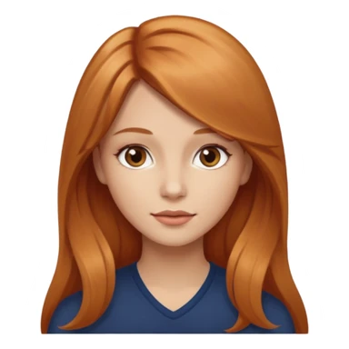 girlfriend with long dark strawberry blonde hair with brown eyes sticker