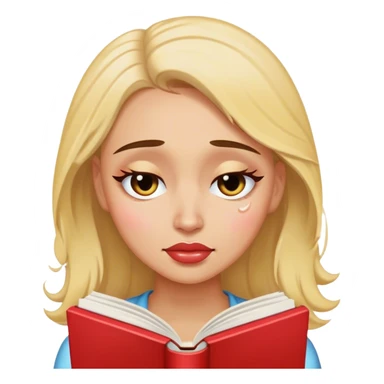 crying woman reading a romance book sticker