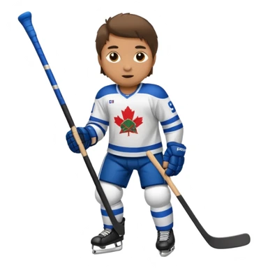 Hockey player with stick, full body sticker