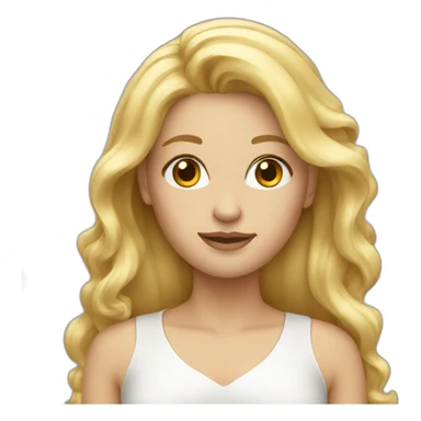 long blonde hair lady sticker