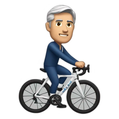 Jerome Powell riding road bike sticker