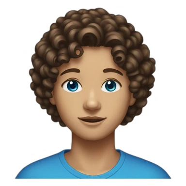 dark brown curly hair 16 year old with blue eyes sticker