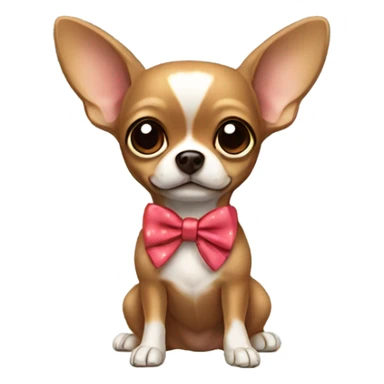 Brown chihuahua with bow  sticker