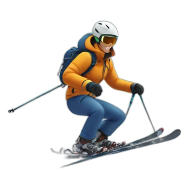 Skier sur une montagne sticker