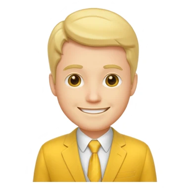 white man wearing yellow suit  sticker