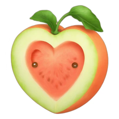 a melon heart sticker