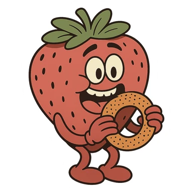 simit yiyen çilek sticker