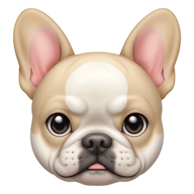 jealous white french bulldog with gray ears sticker