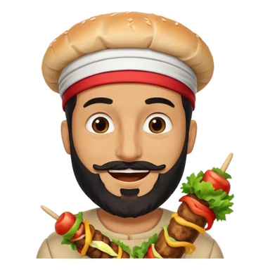 lebanese person eating kebab sticker