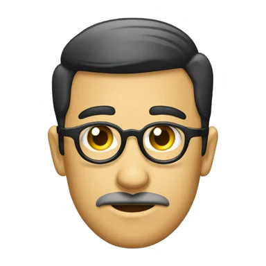 Emoji memakai monocle di sebela kanan sticker