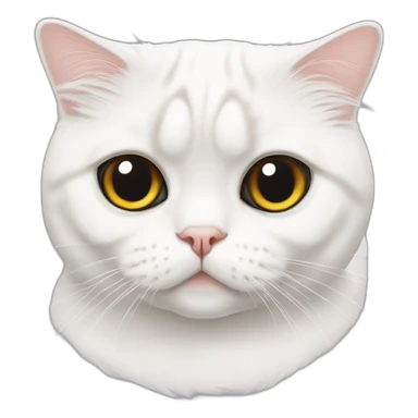 white scottish-fold cat with only one eye sticker
