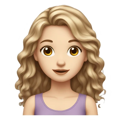 A white girl with long brown waivy hair ans hazel eyes sticker